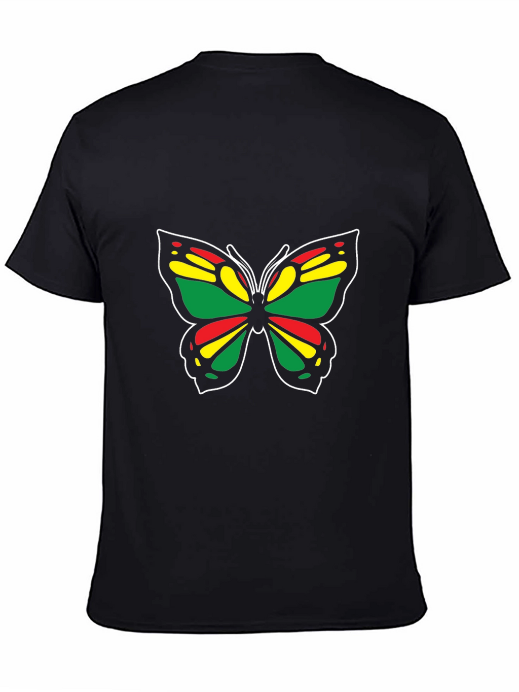 Rasta Butterfly Black T-Shirt