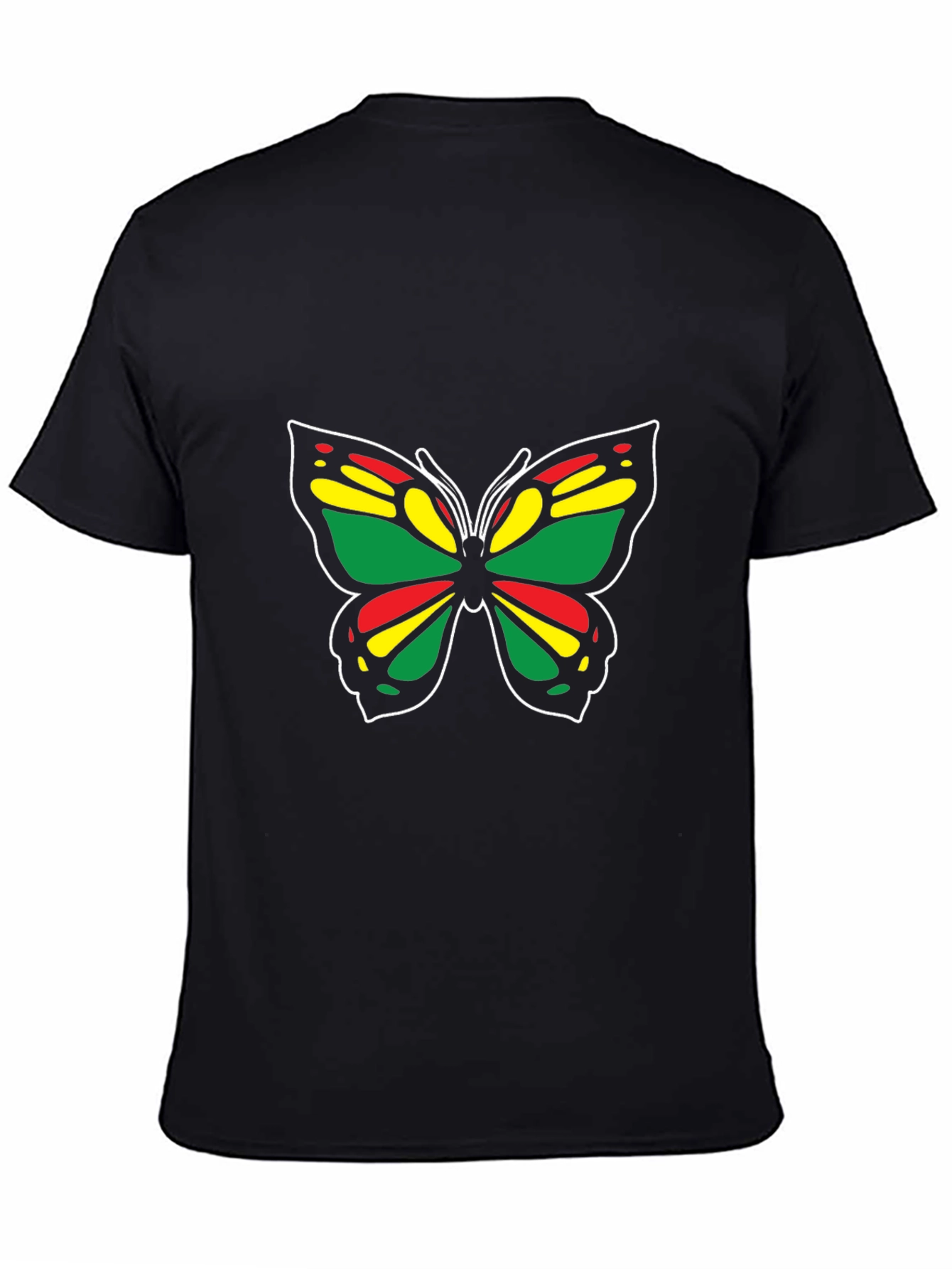 Rasta Butterfly Black T-Shirt