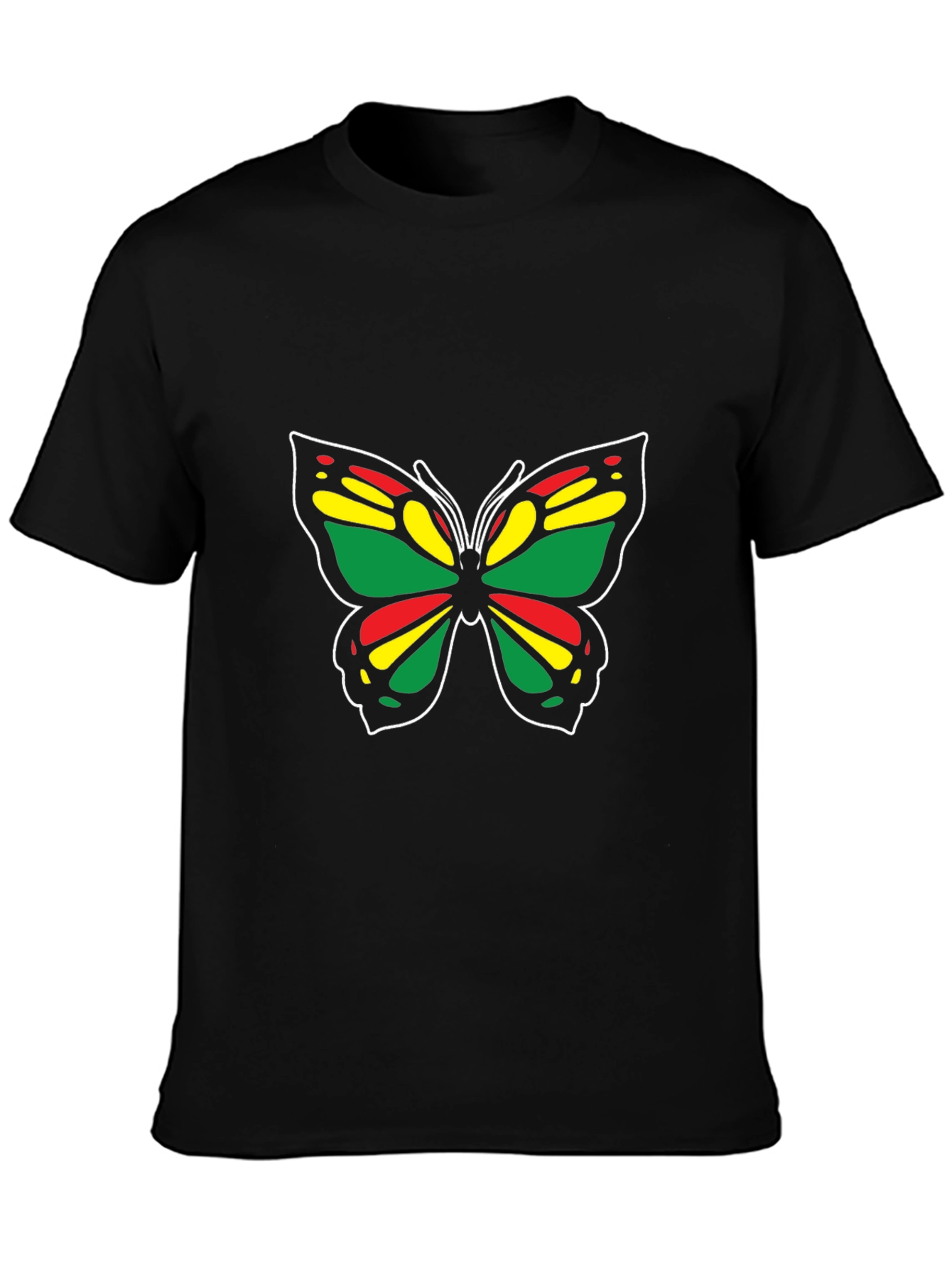 Rasta Butterfly Black T-Shirt