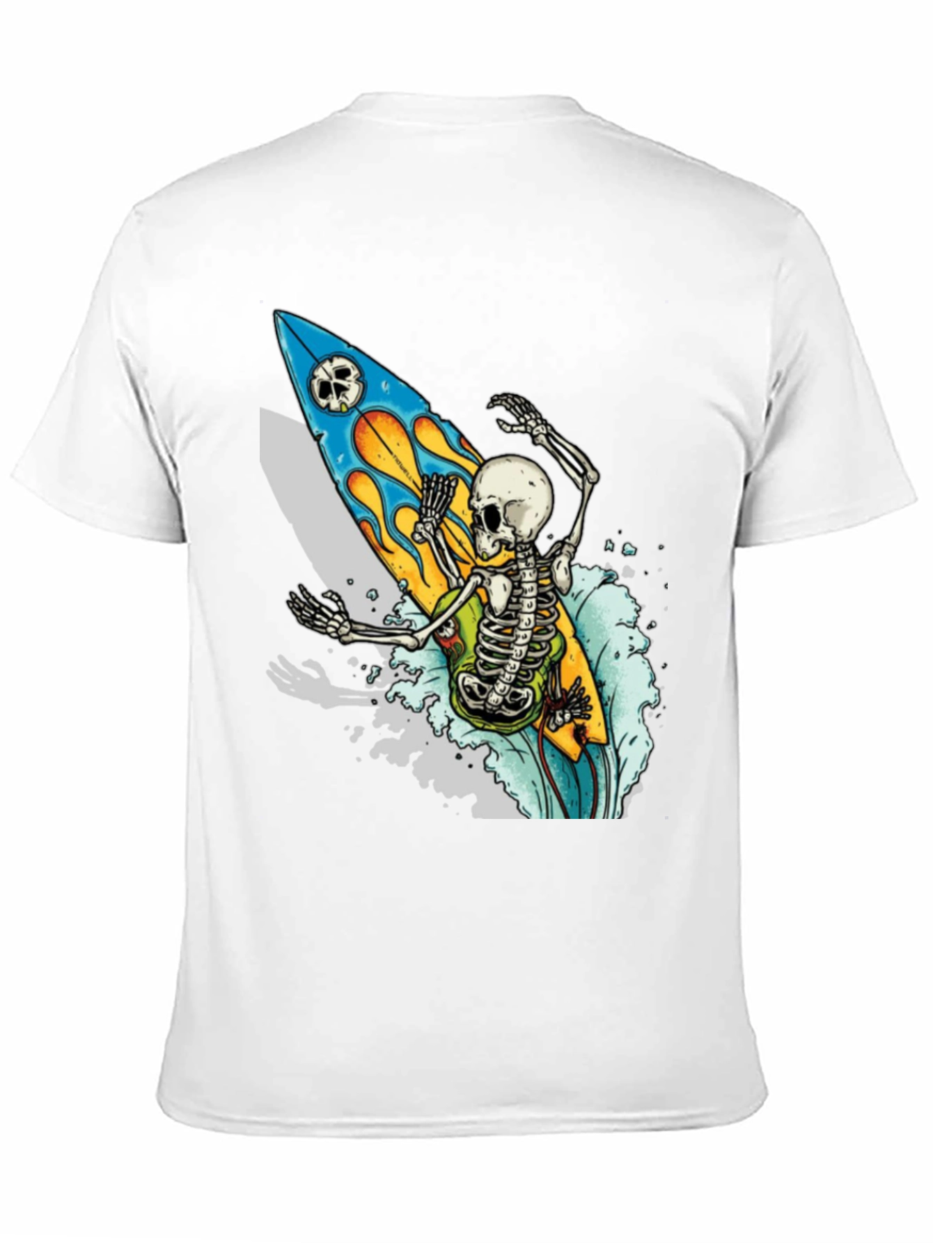 Skeleton Surfer Graphic Tee - Ride the Wave in Style!