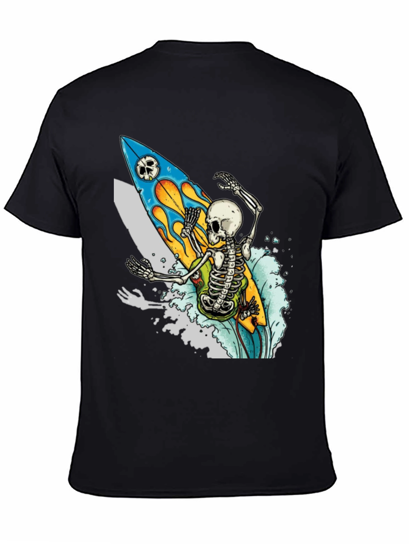 Skeleton Surfer Graphic Tee - Ride the Wave in Style!