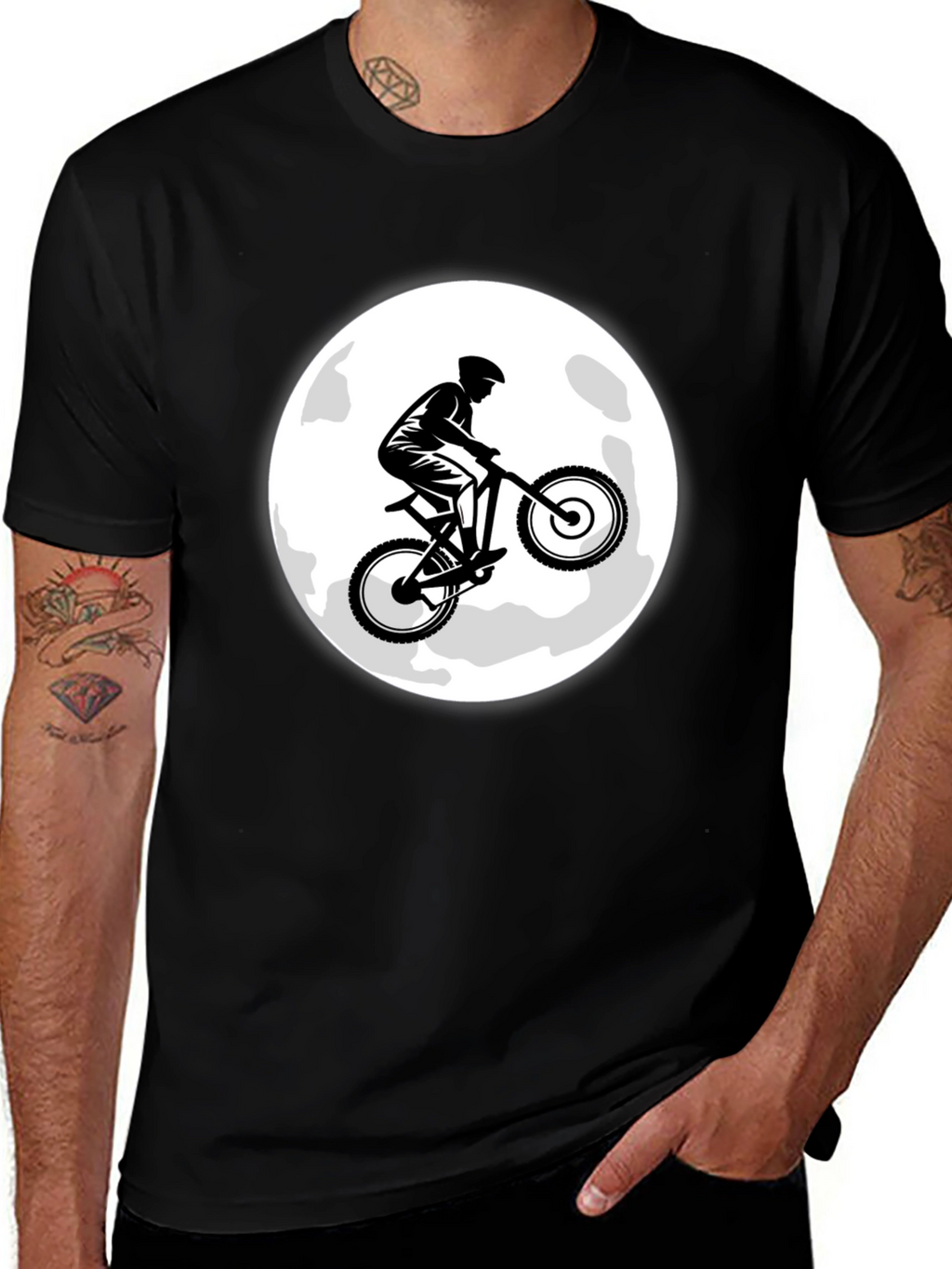 Mountain Bike Moon Graphic T-Shirt