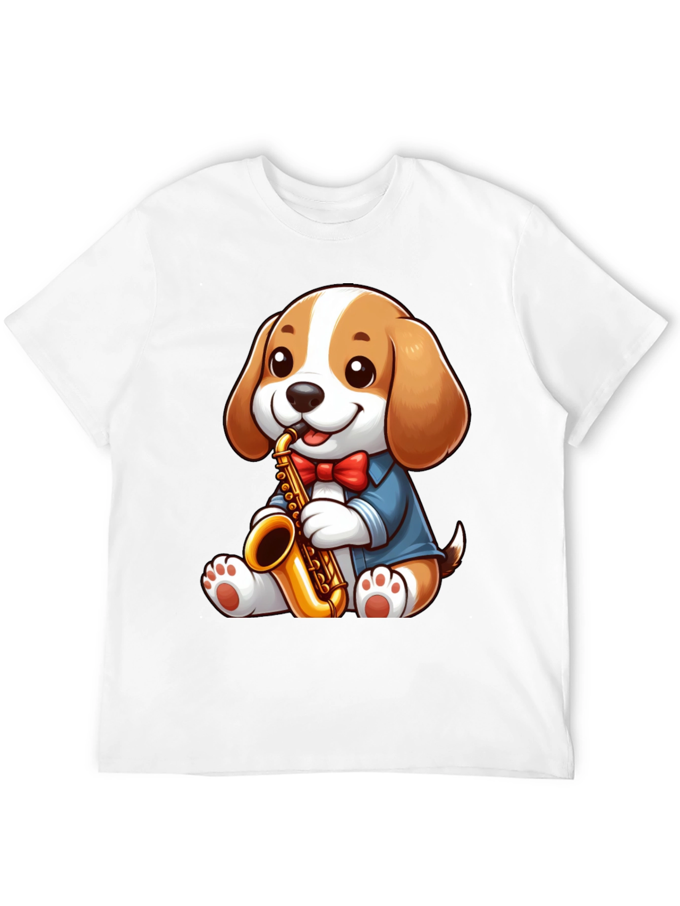 Cute Dog Saxophone T-Shirt - Music Lover Tee