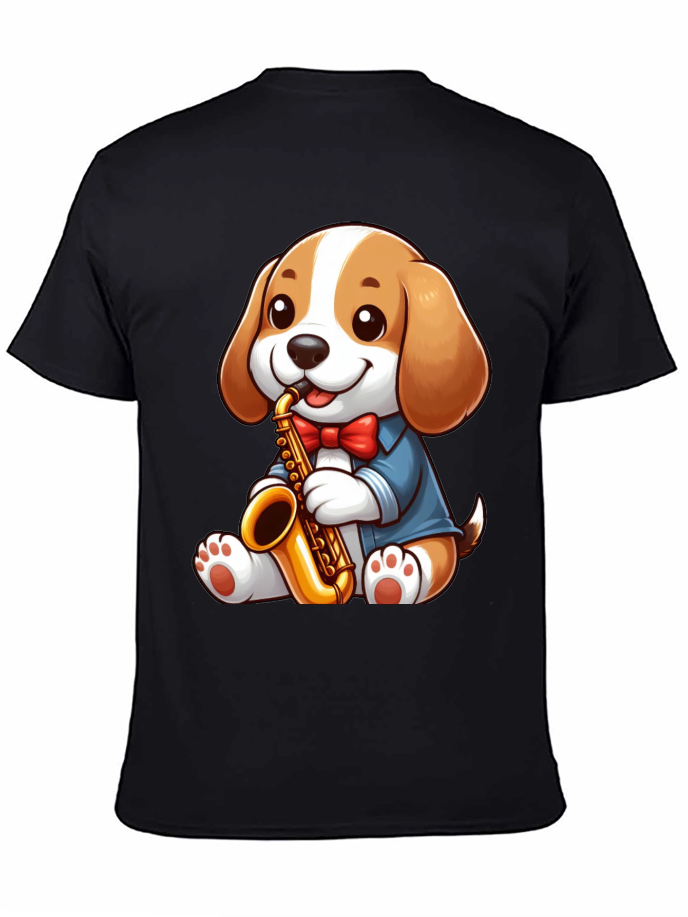 Cute Dog Saxophone T-Shirt - Music Lover Tee