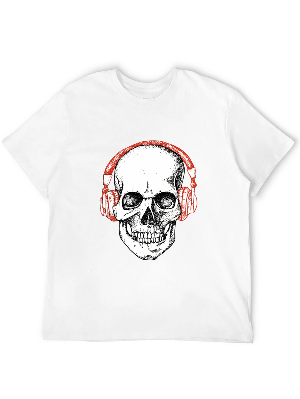 Skull Headphones Graphic Tee - Black
