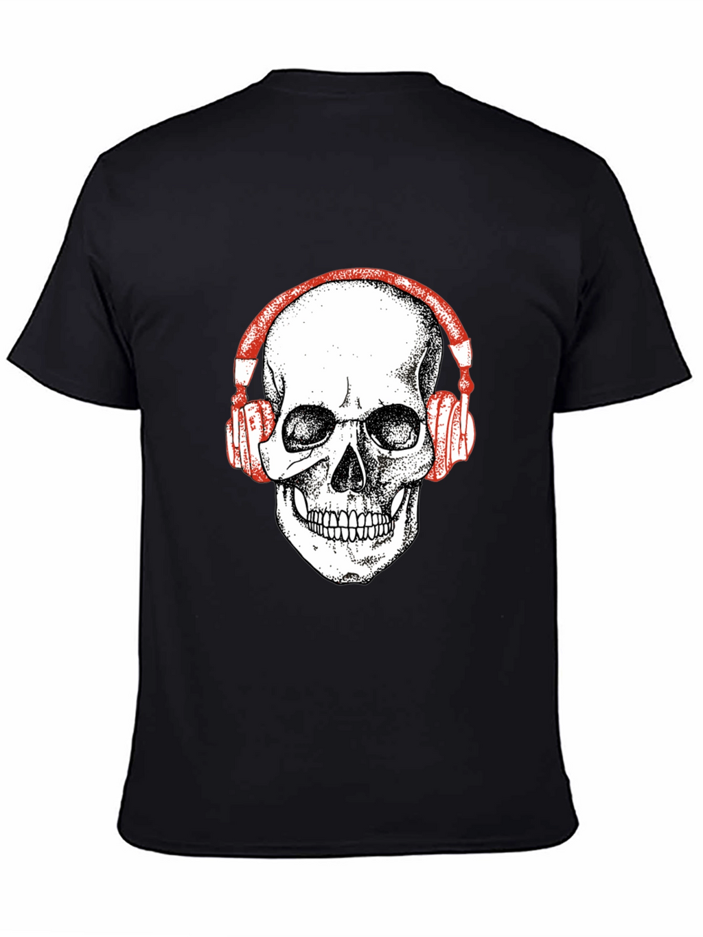 Skull Headphones Graphic Tee - Black