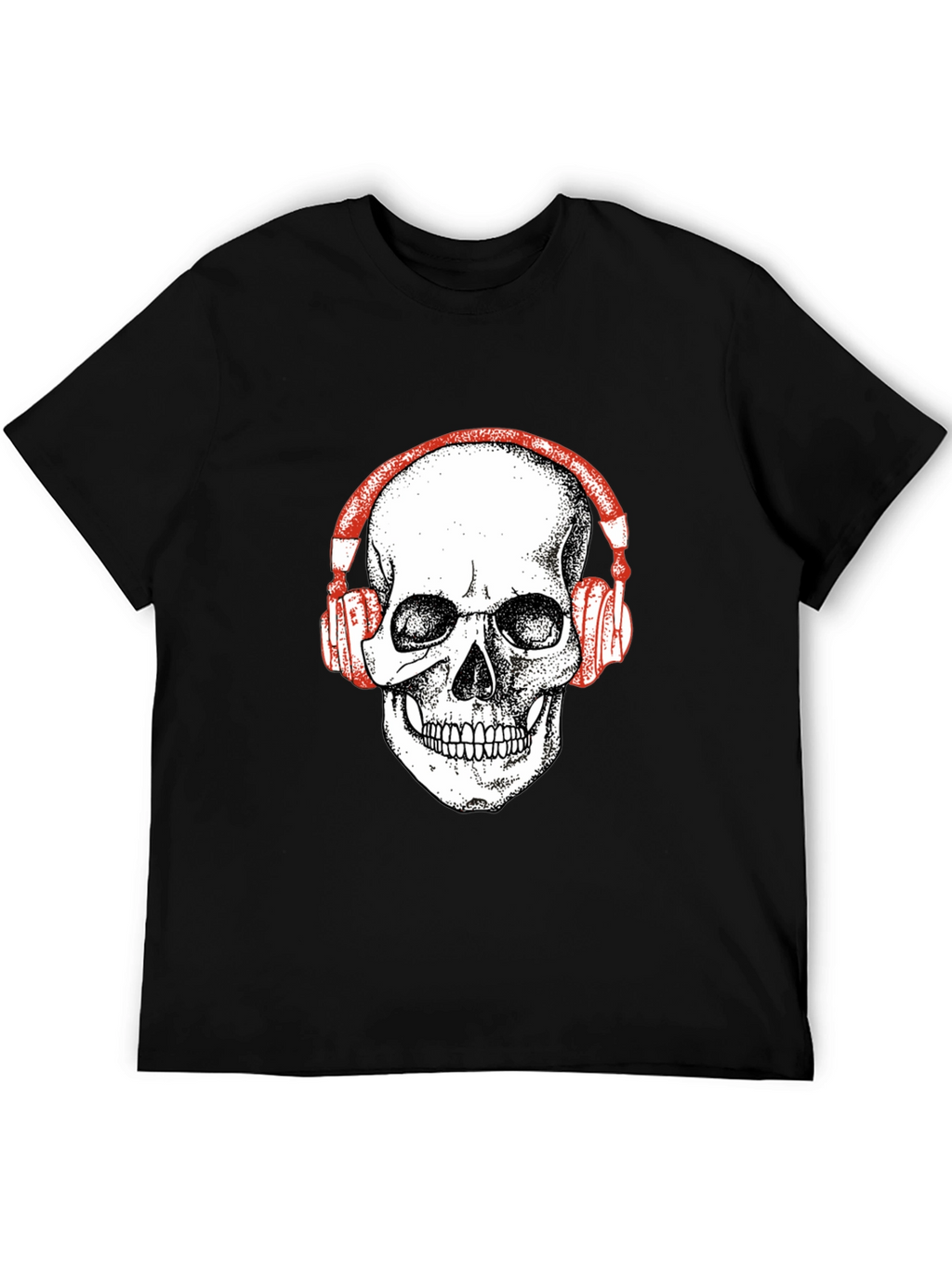 Skull Headphones Graphic Tee - Black