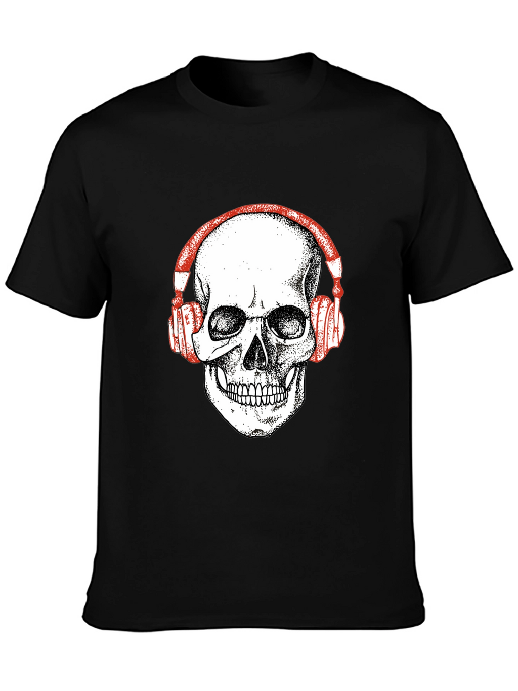 Skull Headphones Graphic Tee - Black
