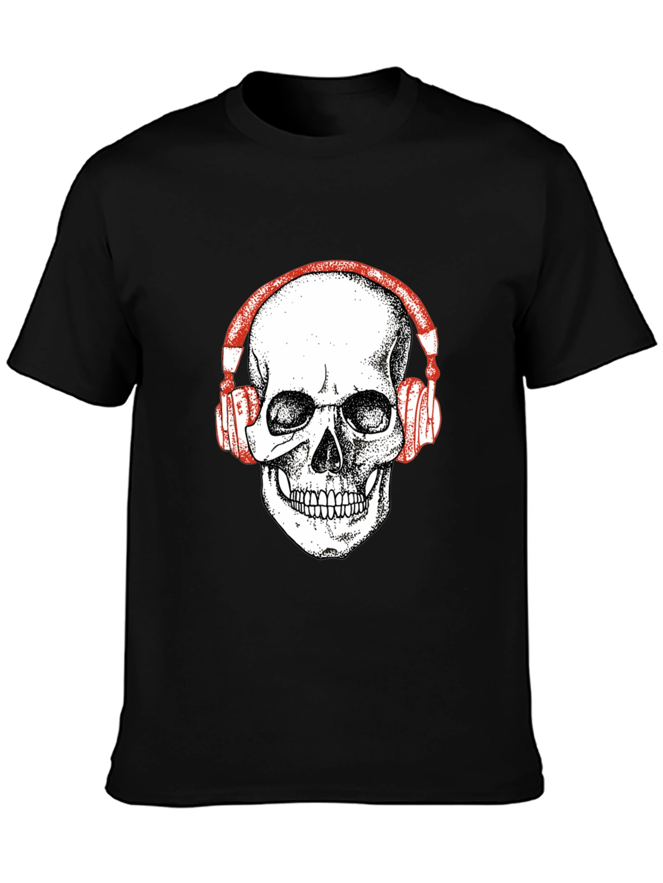 Skull Headphones Graphic Tee - Black