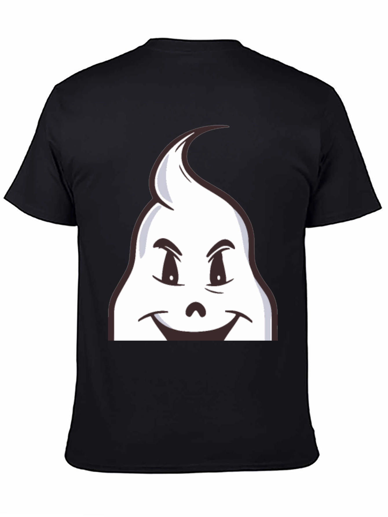 Fun Cartoon Ghost Graphic Black T-Shirt