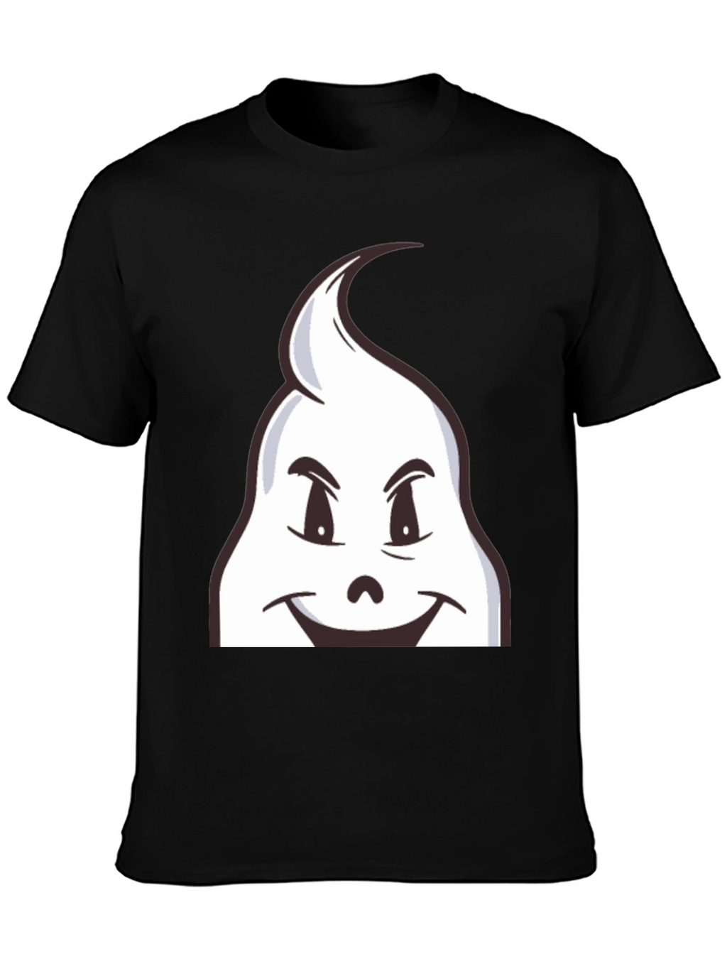 Fun Cartoon Ghost Graphic Black T-Shirt