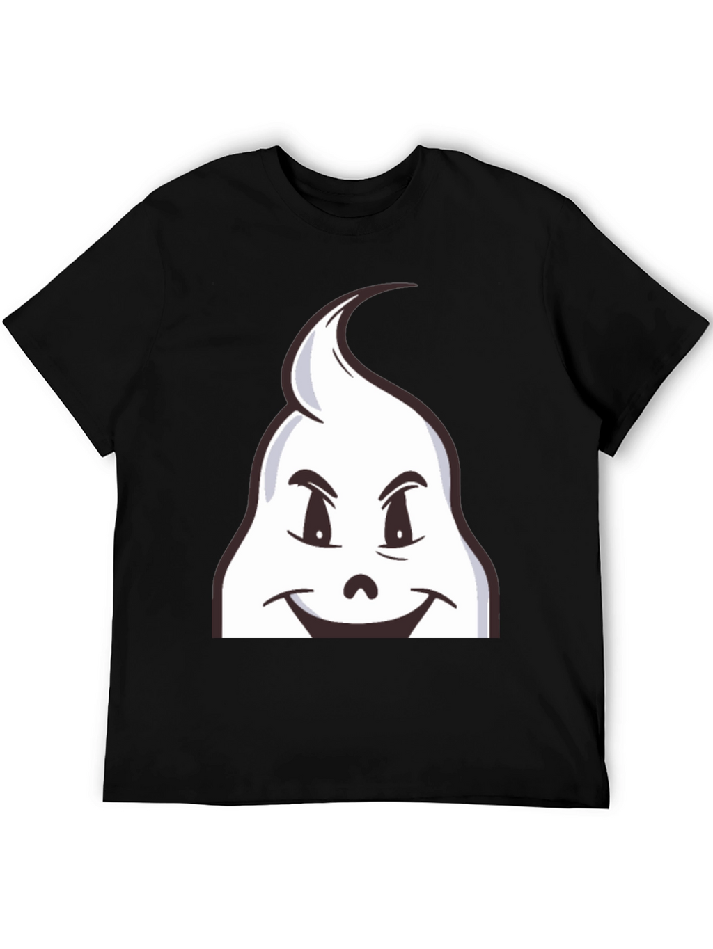 Fun Cartoon Ghost Graphic Black T-Shirt