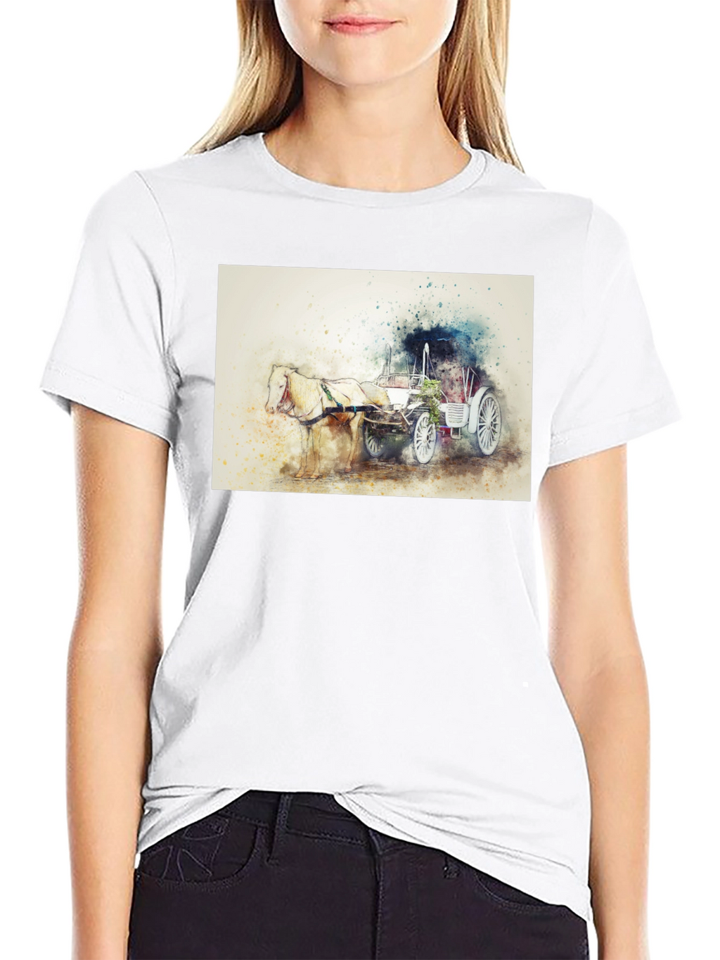 Horse & Carriage T-Shirt - Artistic Design