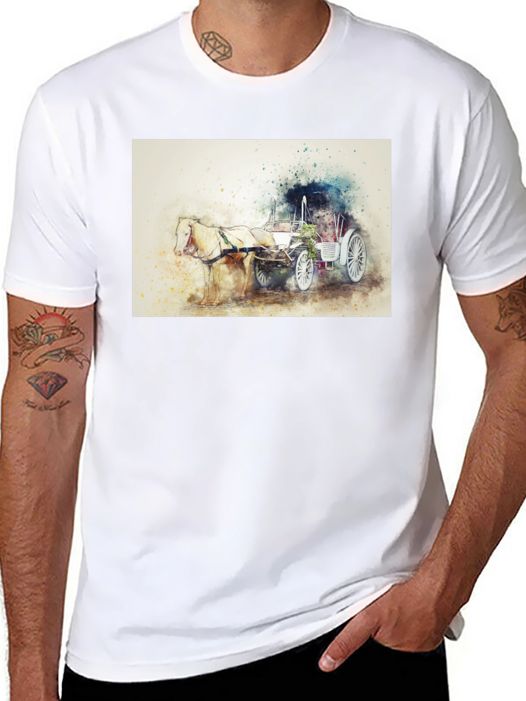Horse & Carriage T-Shirt - Artistic Design