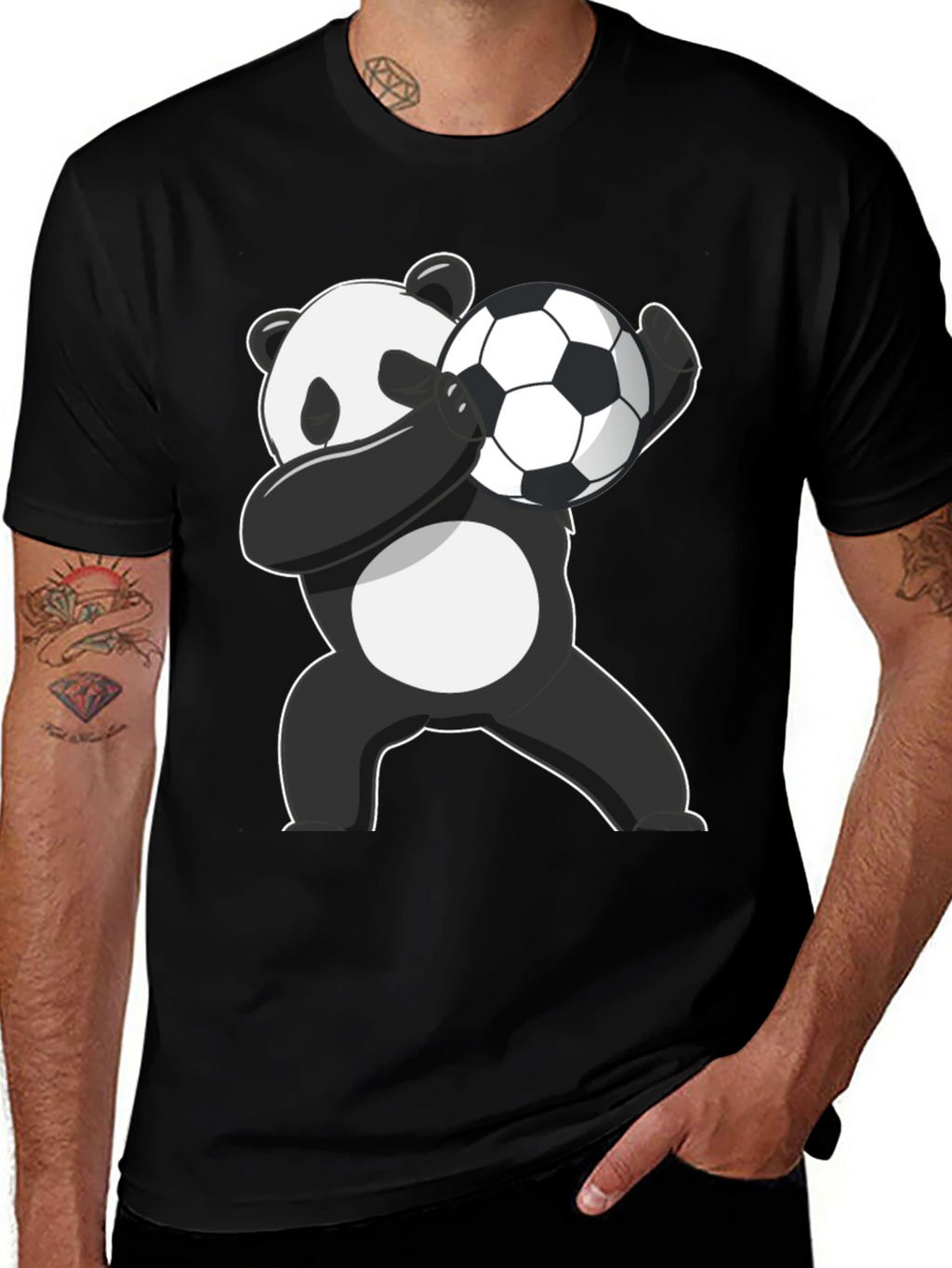 Panda Dabbing Soccer Ball T-Shirt