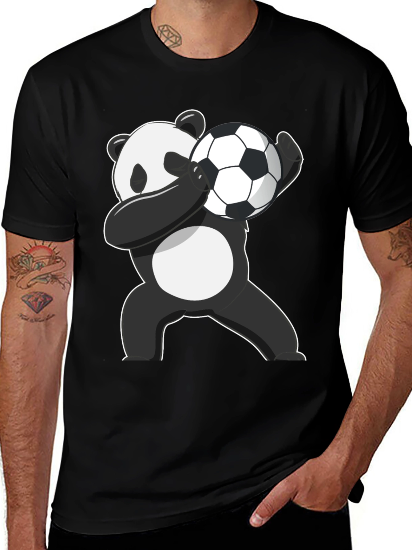 Panda Dabbing Soccer Ball T-Shirt