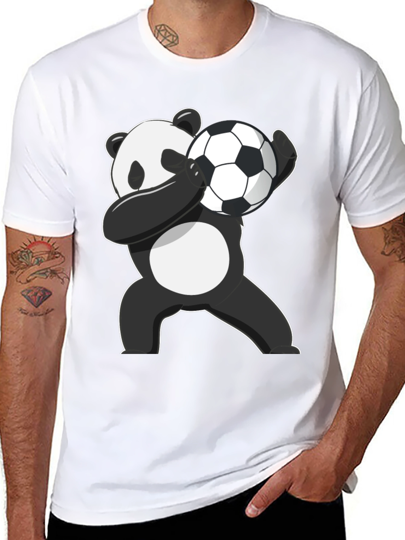 Panda Dabbing Soccer Ball T-Shirt