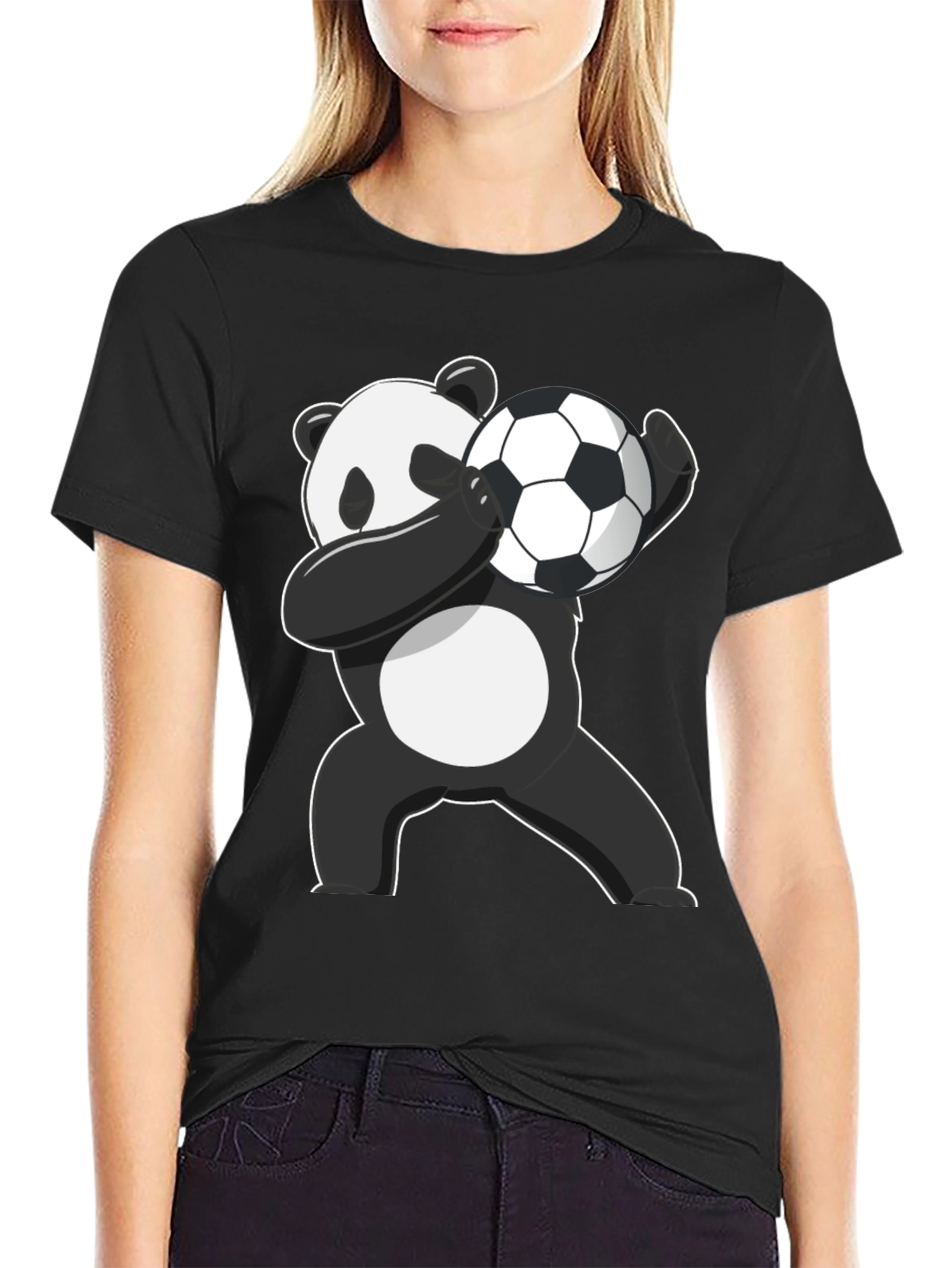 Panda Dabbing Soccer Ball T-Shirt