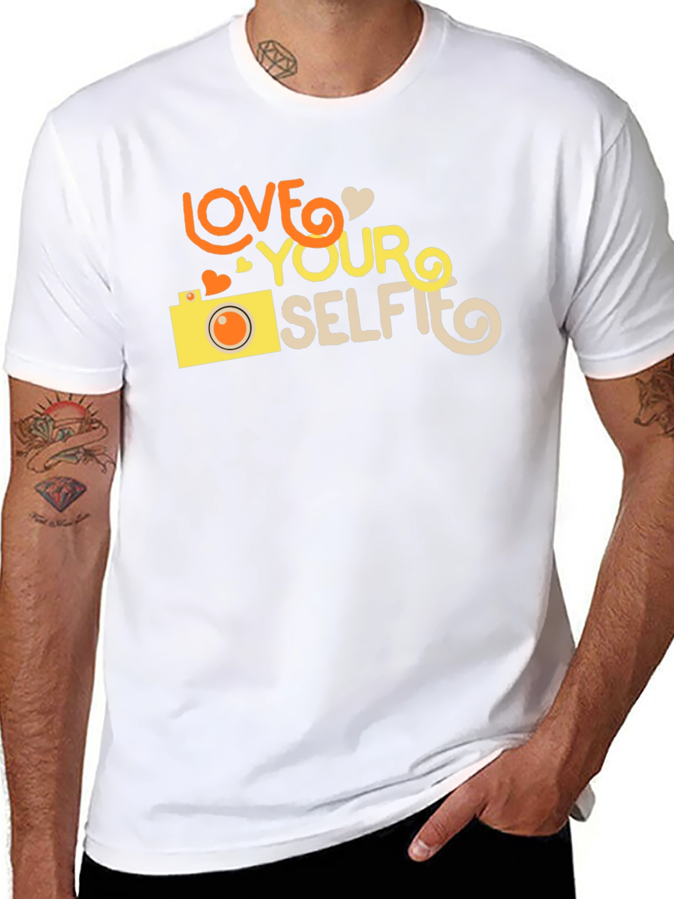 Love Your Selfie Black Graphic T-Shirt