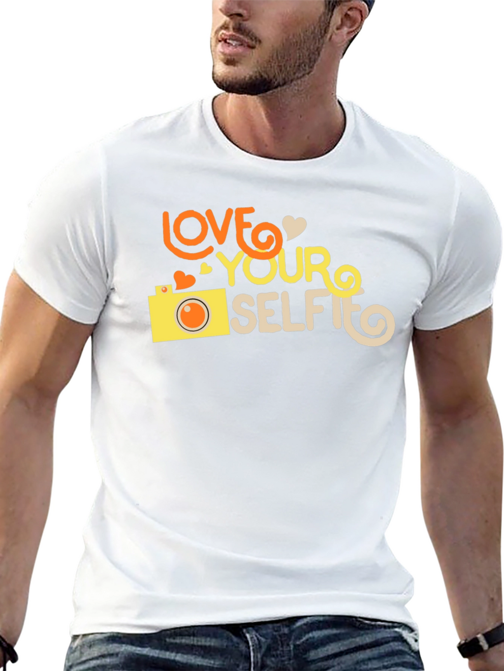 Love Your Selfie Black Graphic T-Shirt