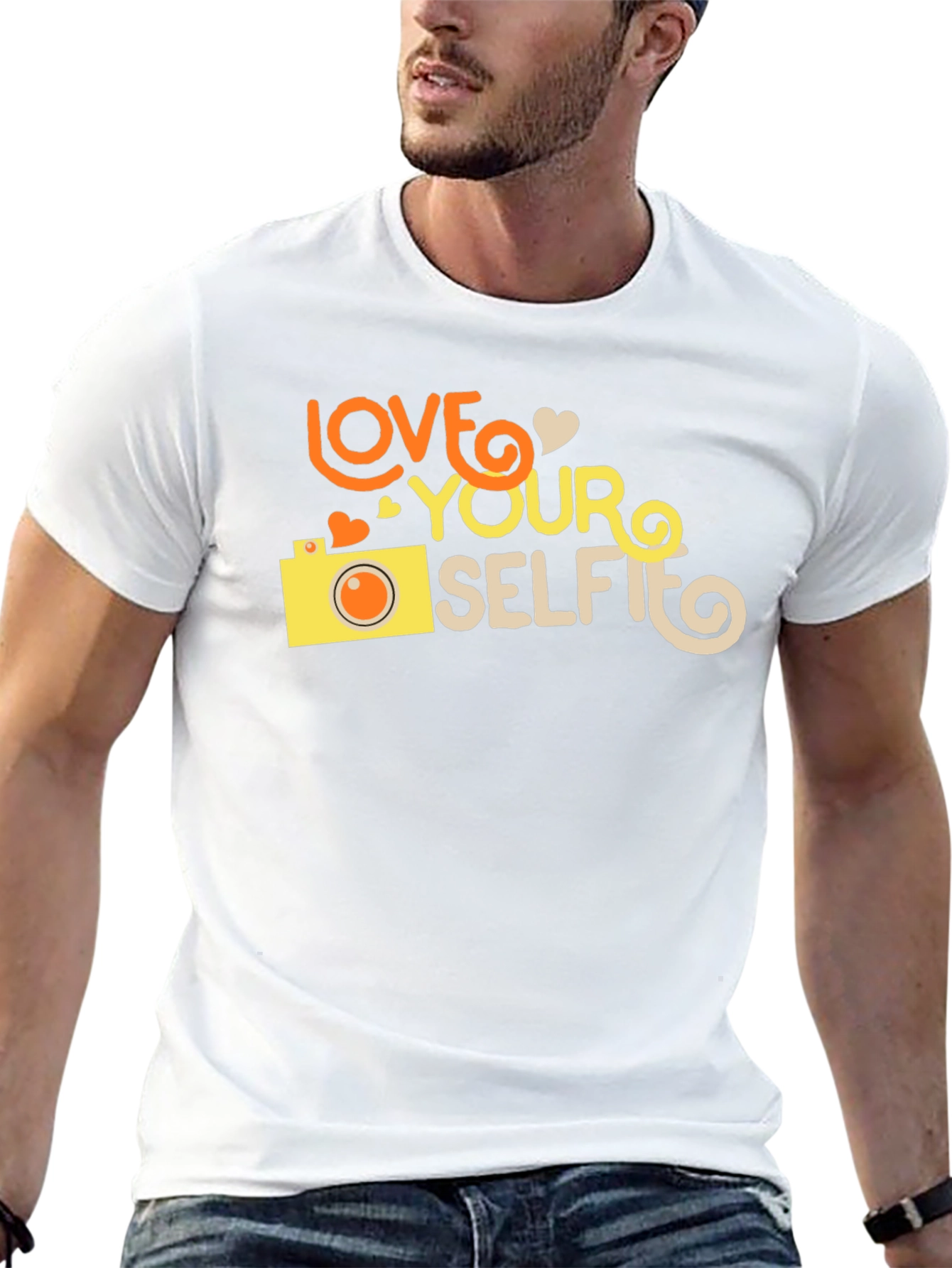 Love Your Selfie Black Graphic T-Shirt