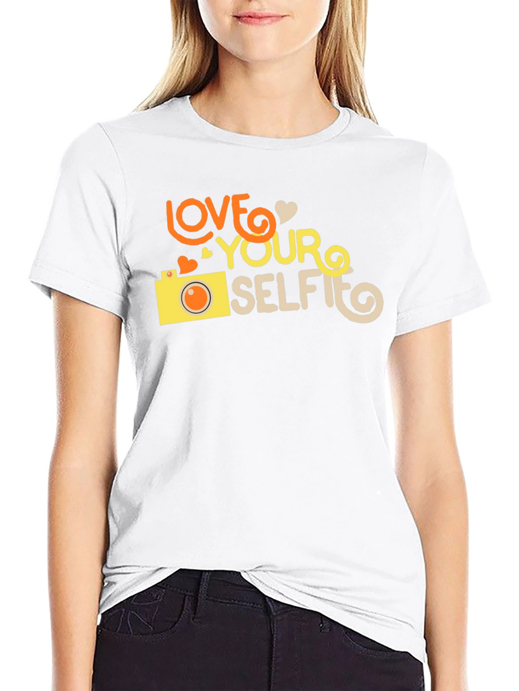 Love Your Selfie Black Graphic T-Shirt