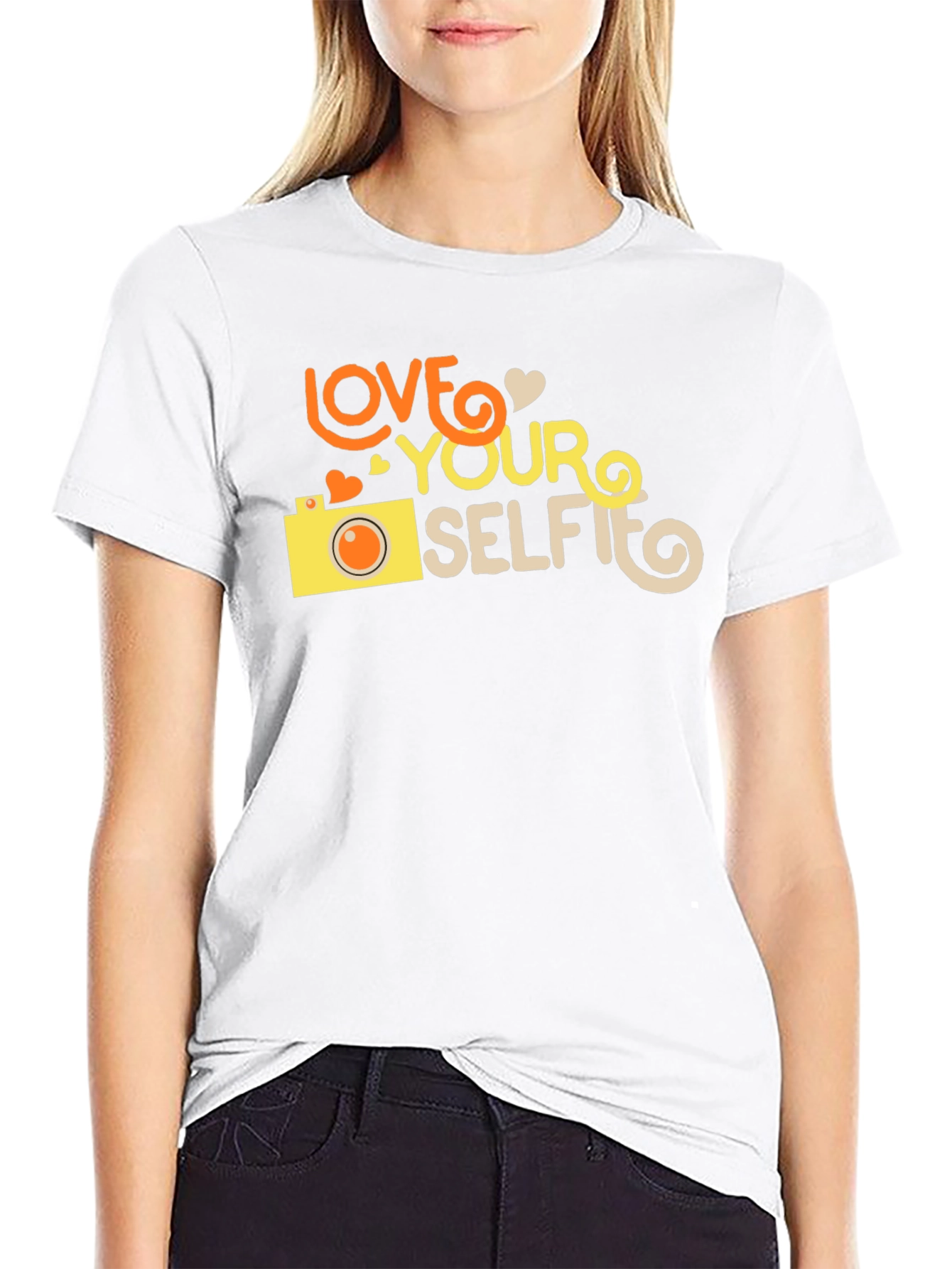Love Your Selfie Black Graphic T-Shirt