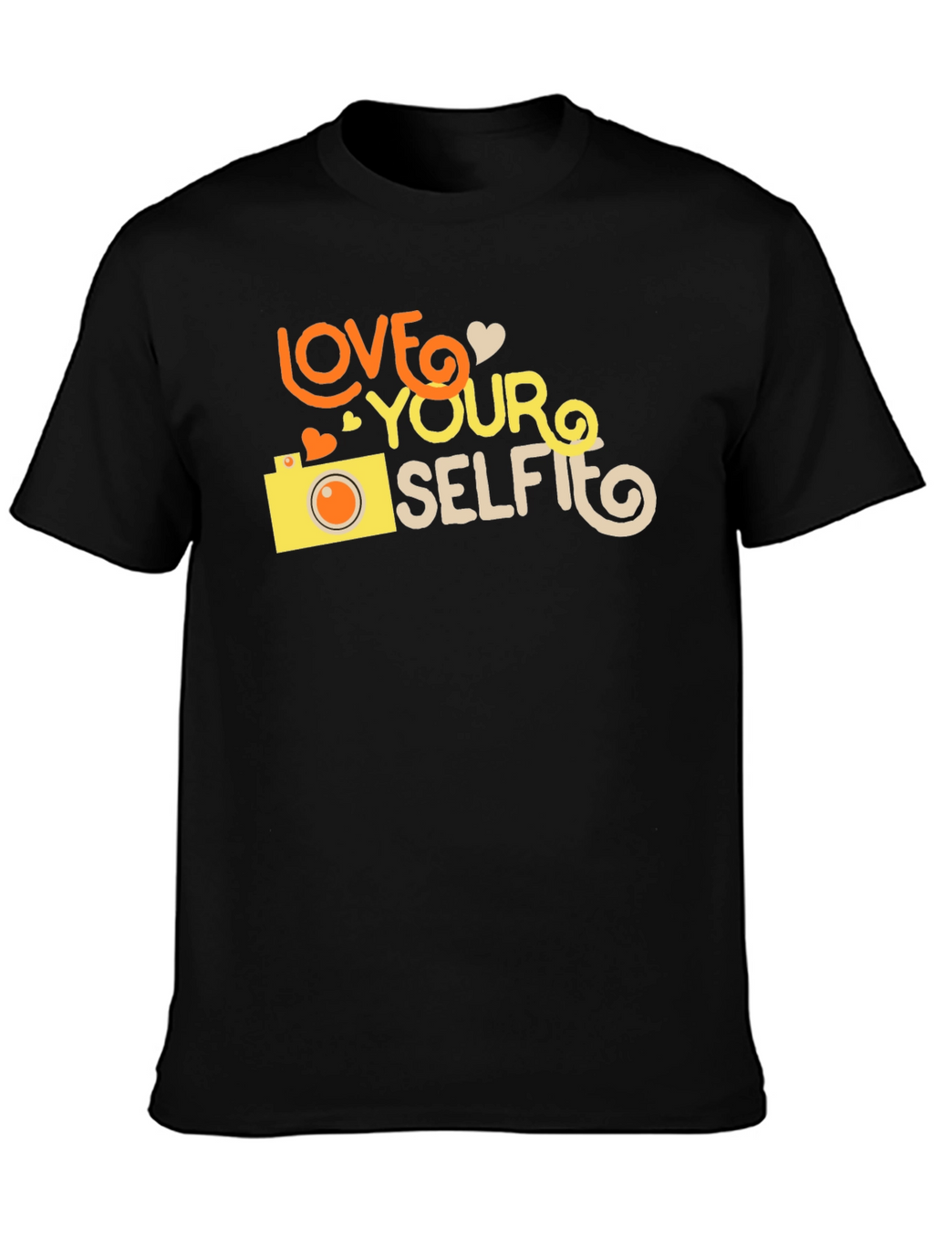Love Your Selfie Black Graphic T-Shirt