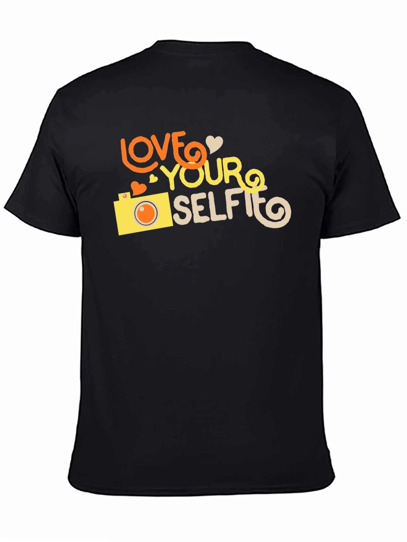 Love Your Selfie Black Graphic T-Shirt