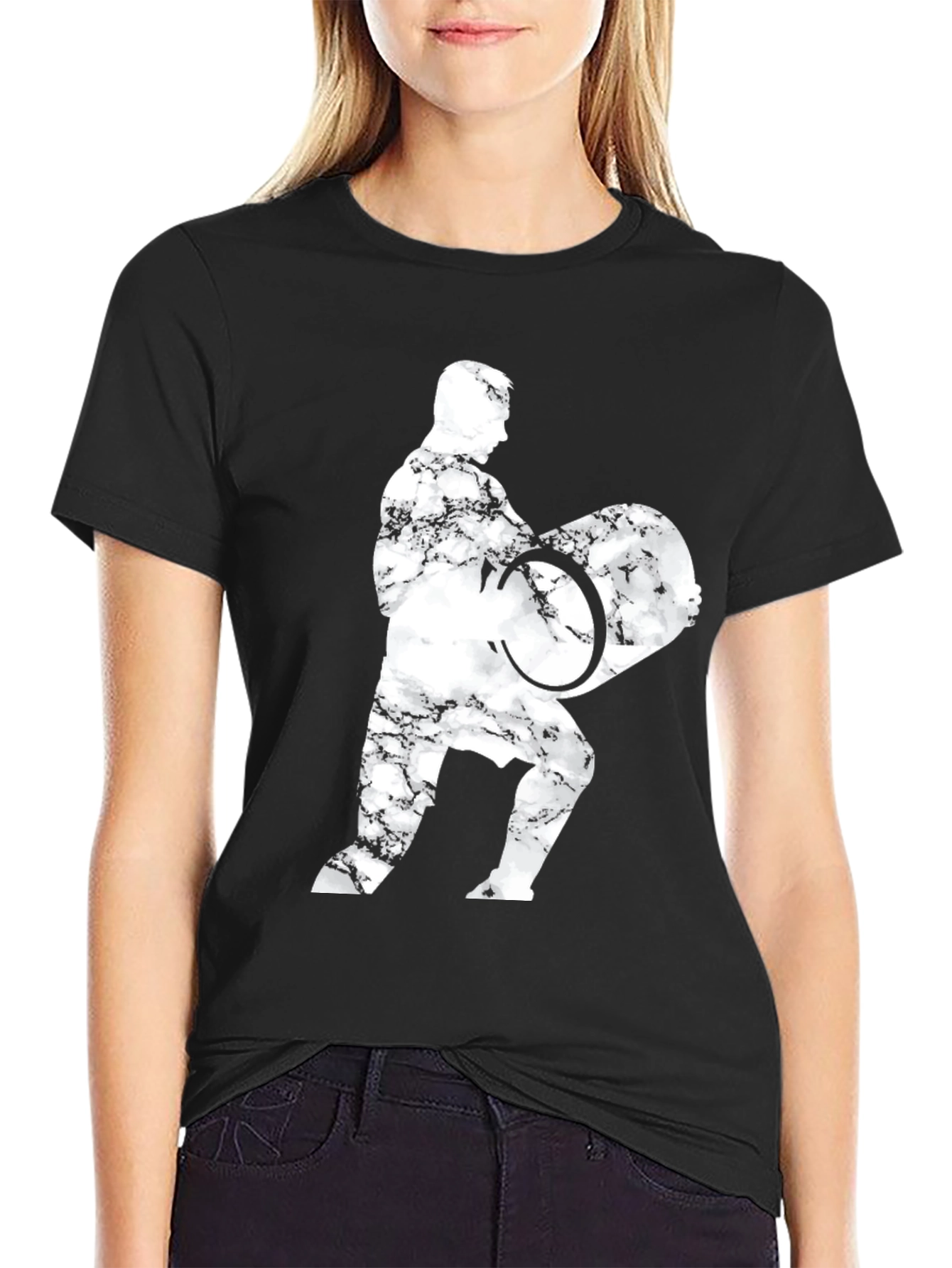 Weightlifter Graphic Tee - Black Cotton Blend