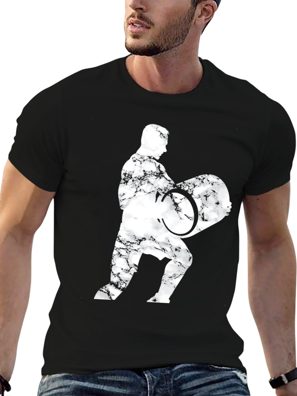 Weightlifter Graphic Tee - Black Cotton Blend