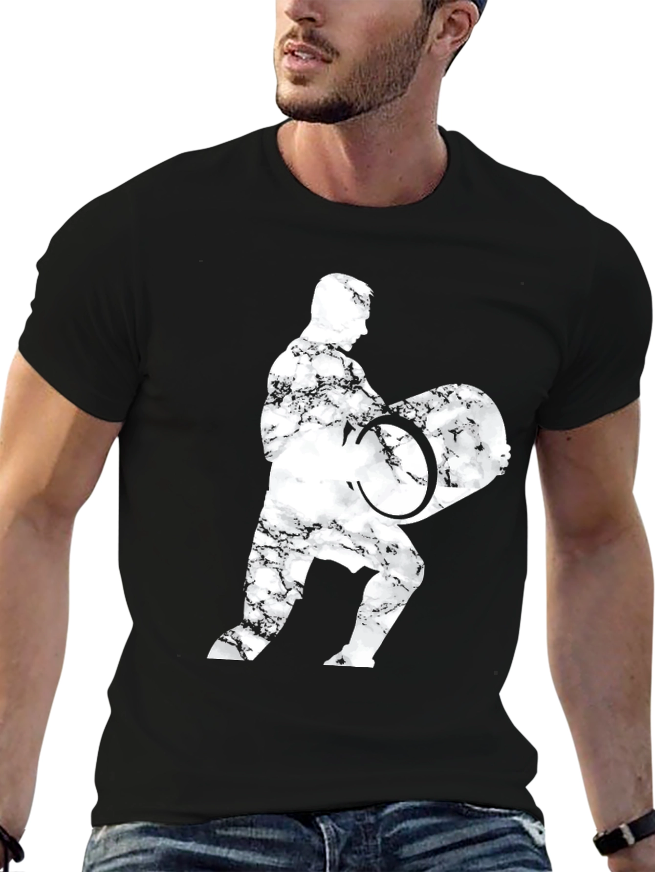 Weightlifter Graphic Tee - Black Cotton Blend