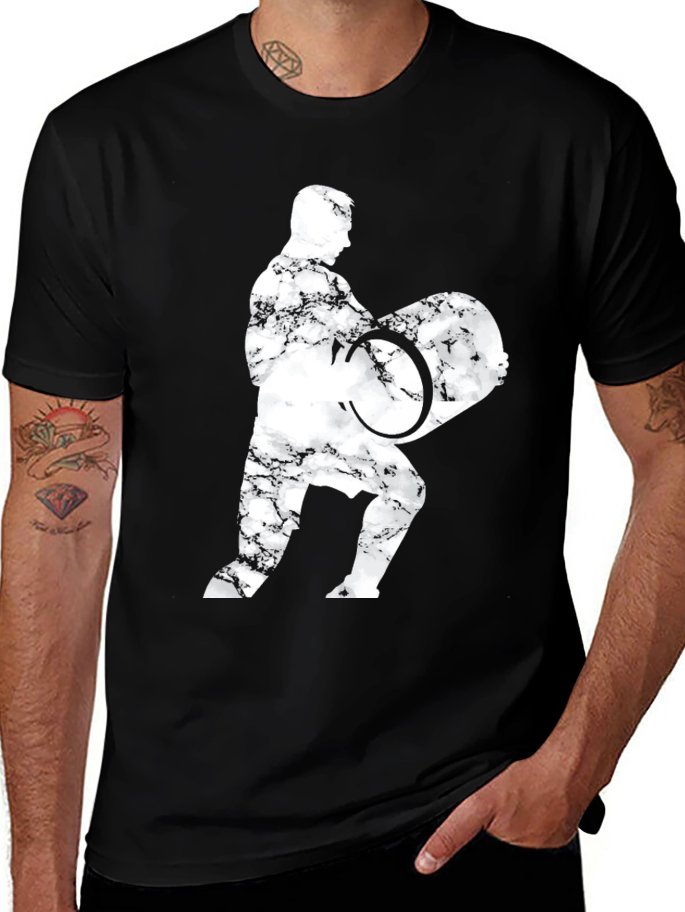 Weightlifter Graphic Tee - Black Cotton Blend