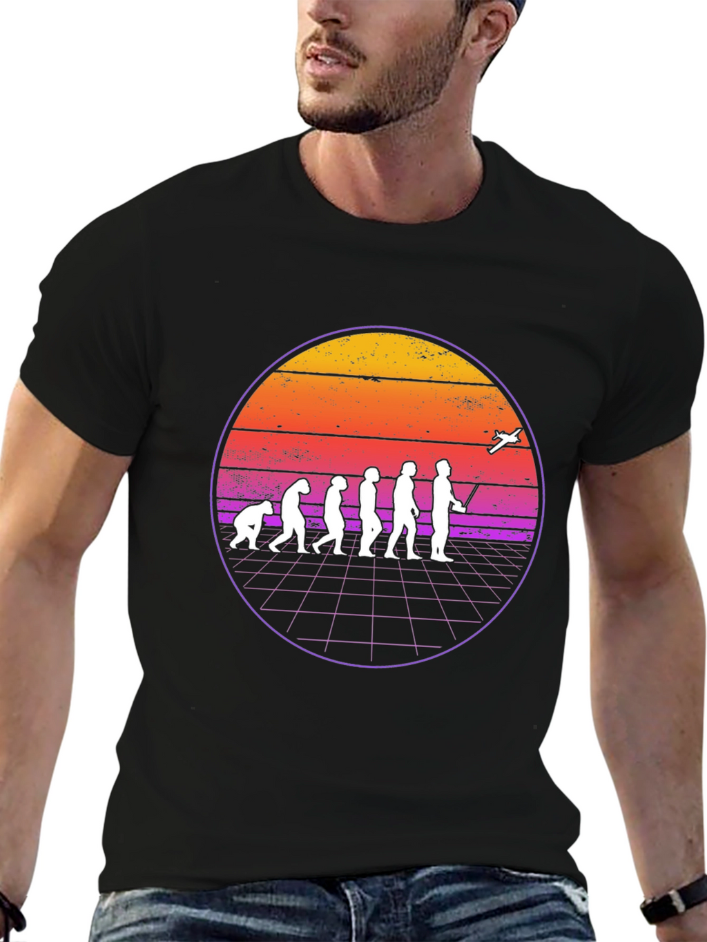 Evolution of Flight T-Shirt - Retro Pilot Design