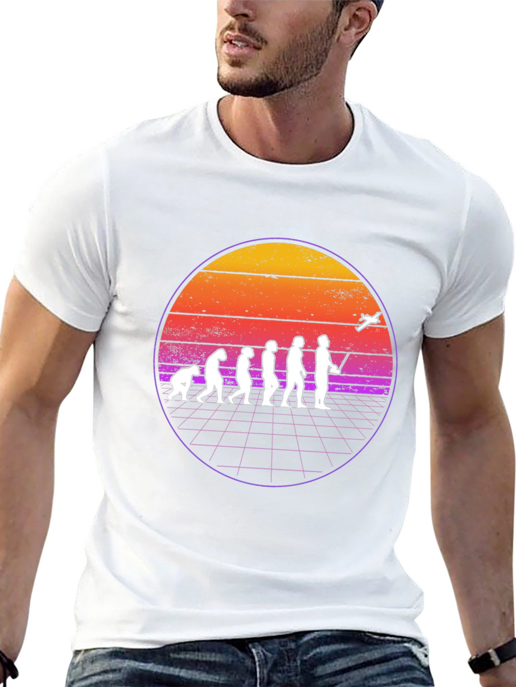 Evolution of Flight T-Shirt - Retro Pilot Design