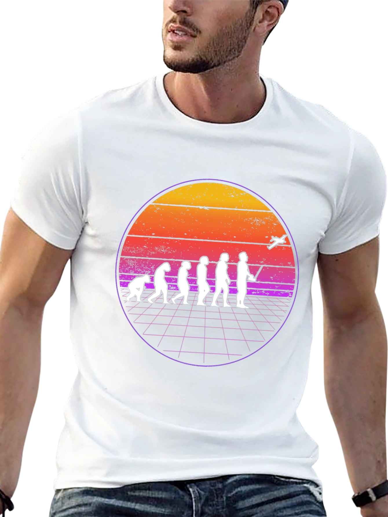 Evolution of Flight T-Shirt - Retro Pilot Design