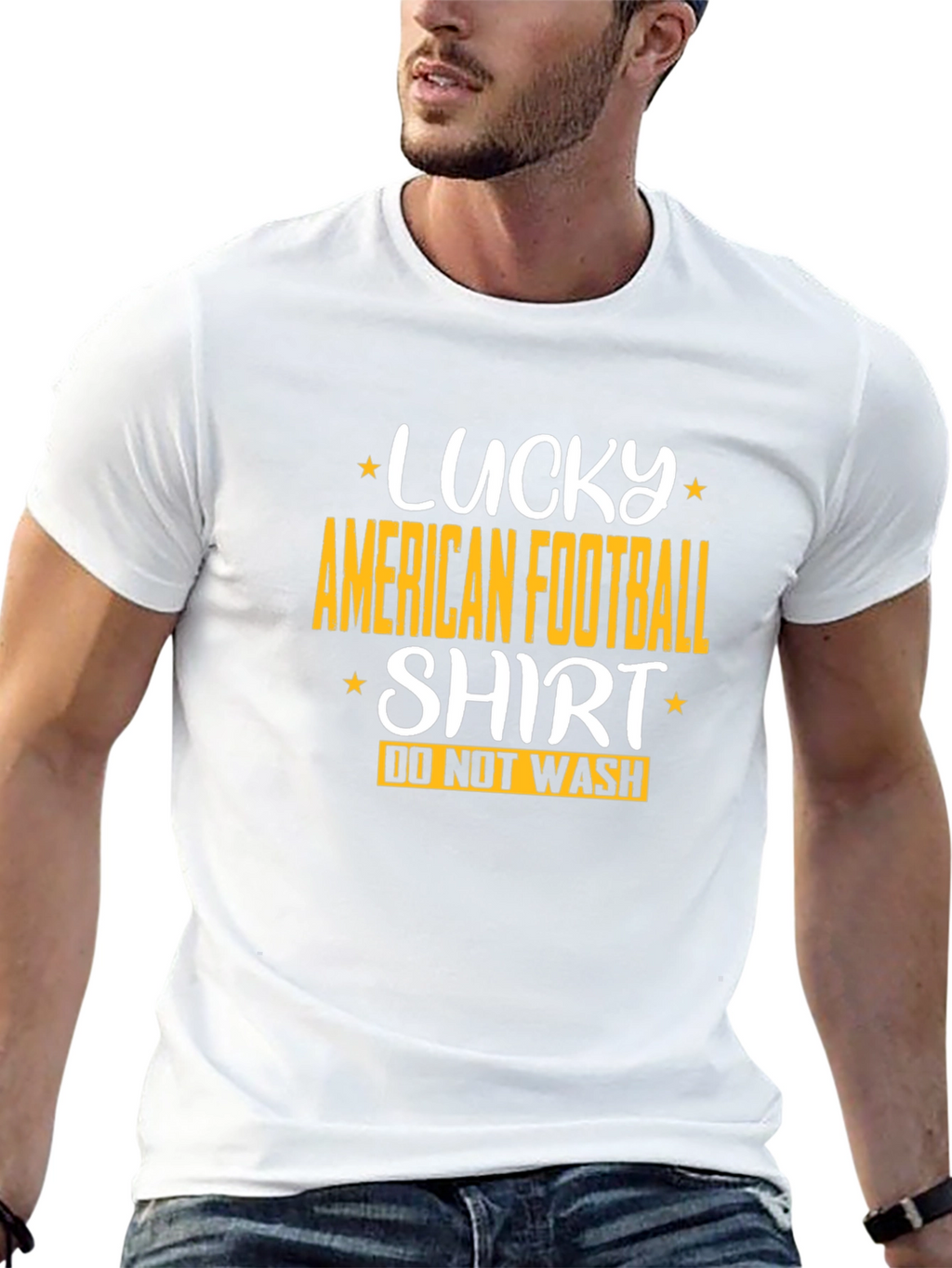 Lucky American Football Shirt - Mens Black Tee