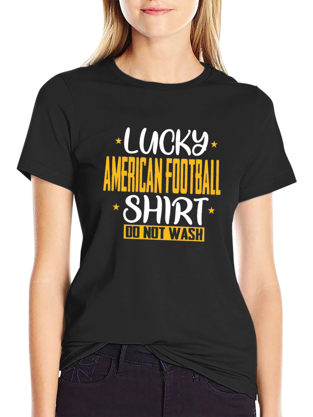 Lucky American Football Shirt - Mens Black Tee