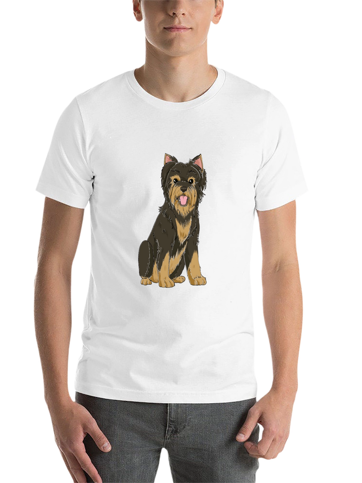Yorkie Dog Graphic Black T-Shirt