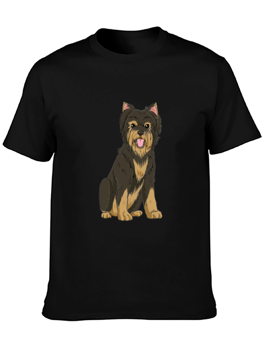 Yorkie Dog Graphic Black T-Shirt