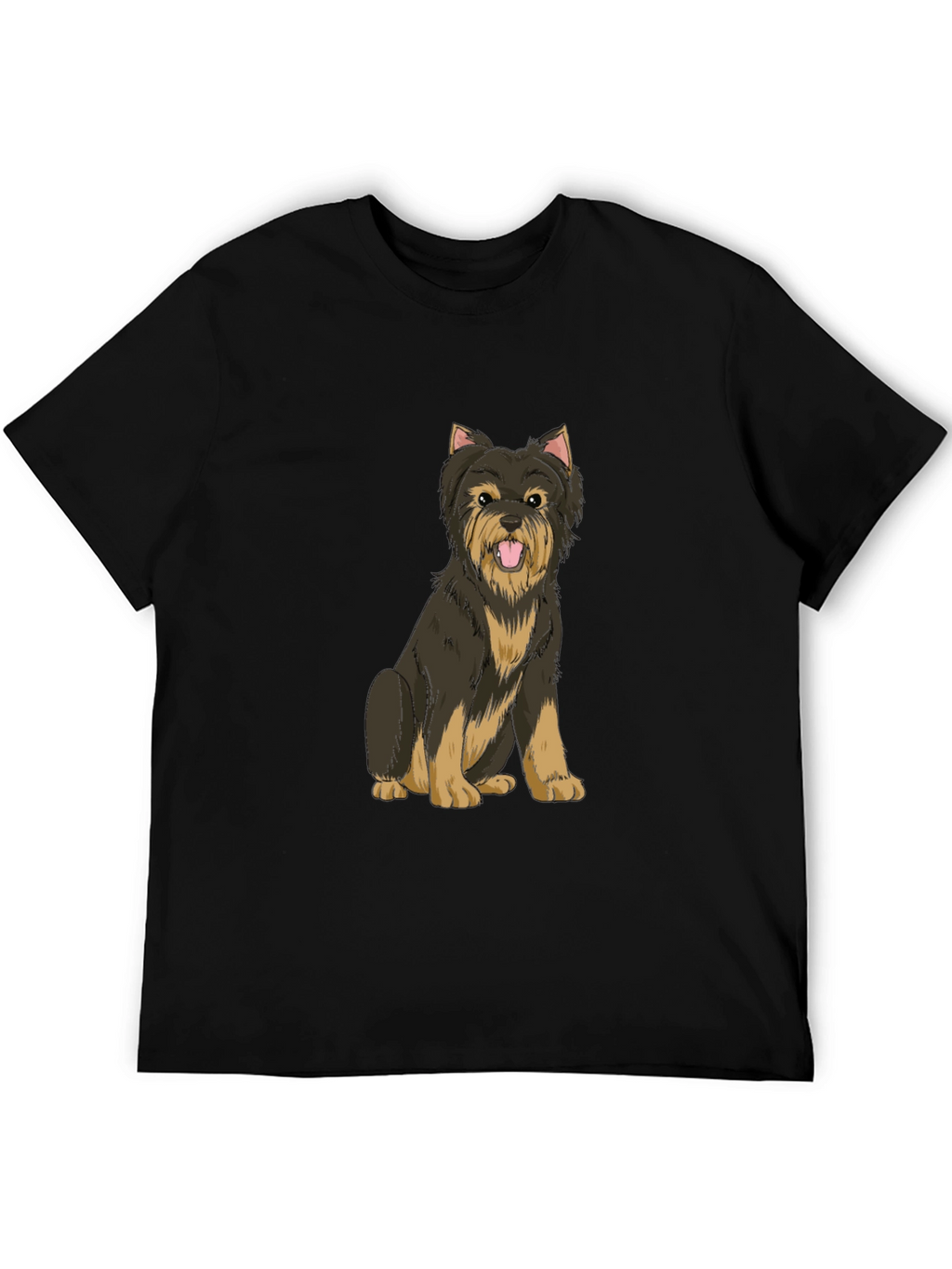 Yorkie Dog Graphic Black T-Shirt