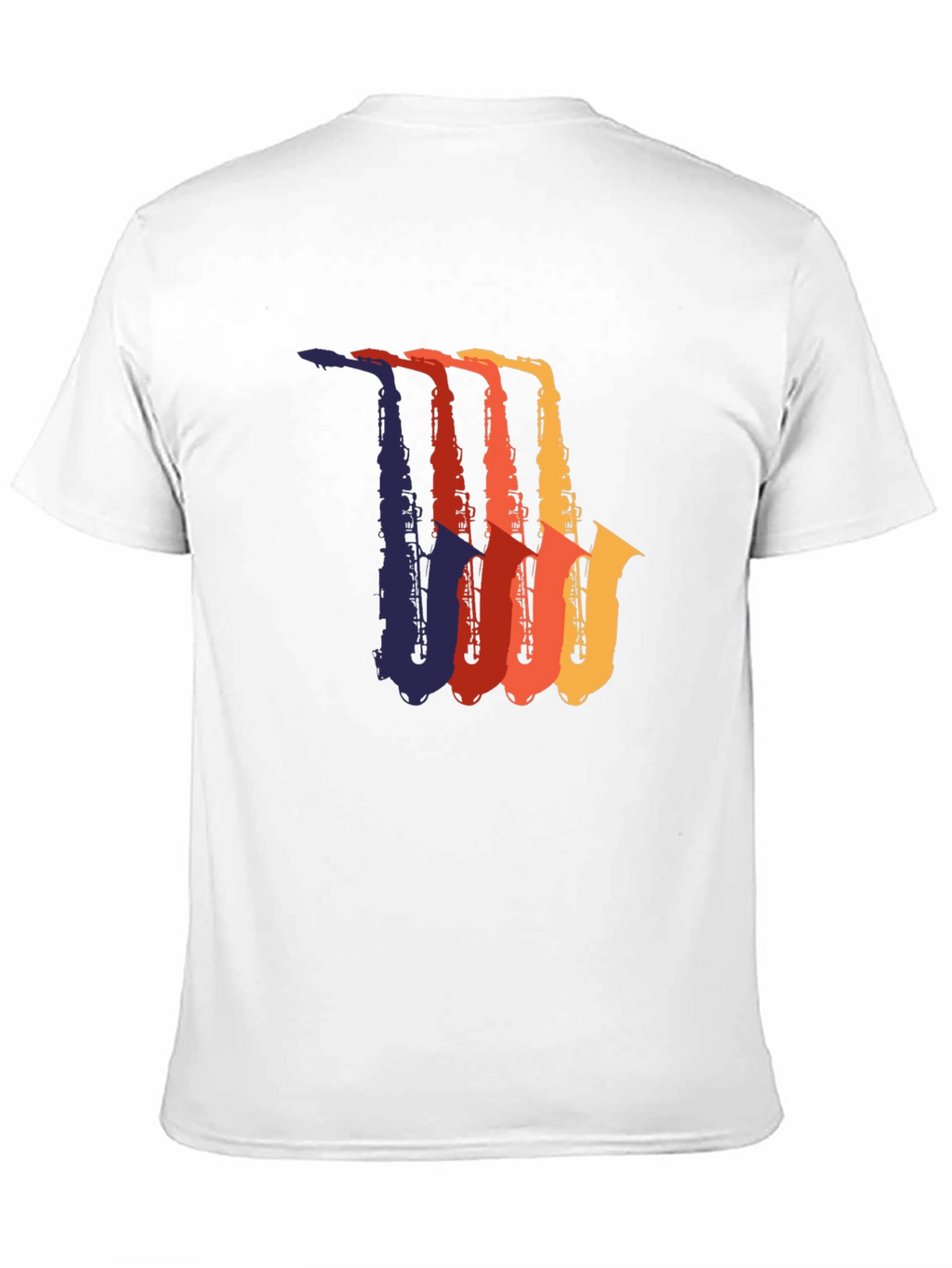 Retro Saxophone Graphic Tee - Black Cotton T-Shirt