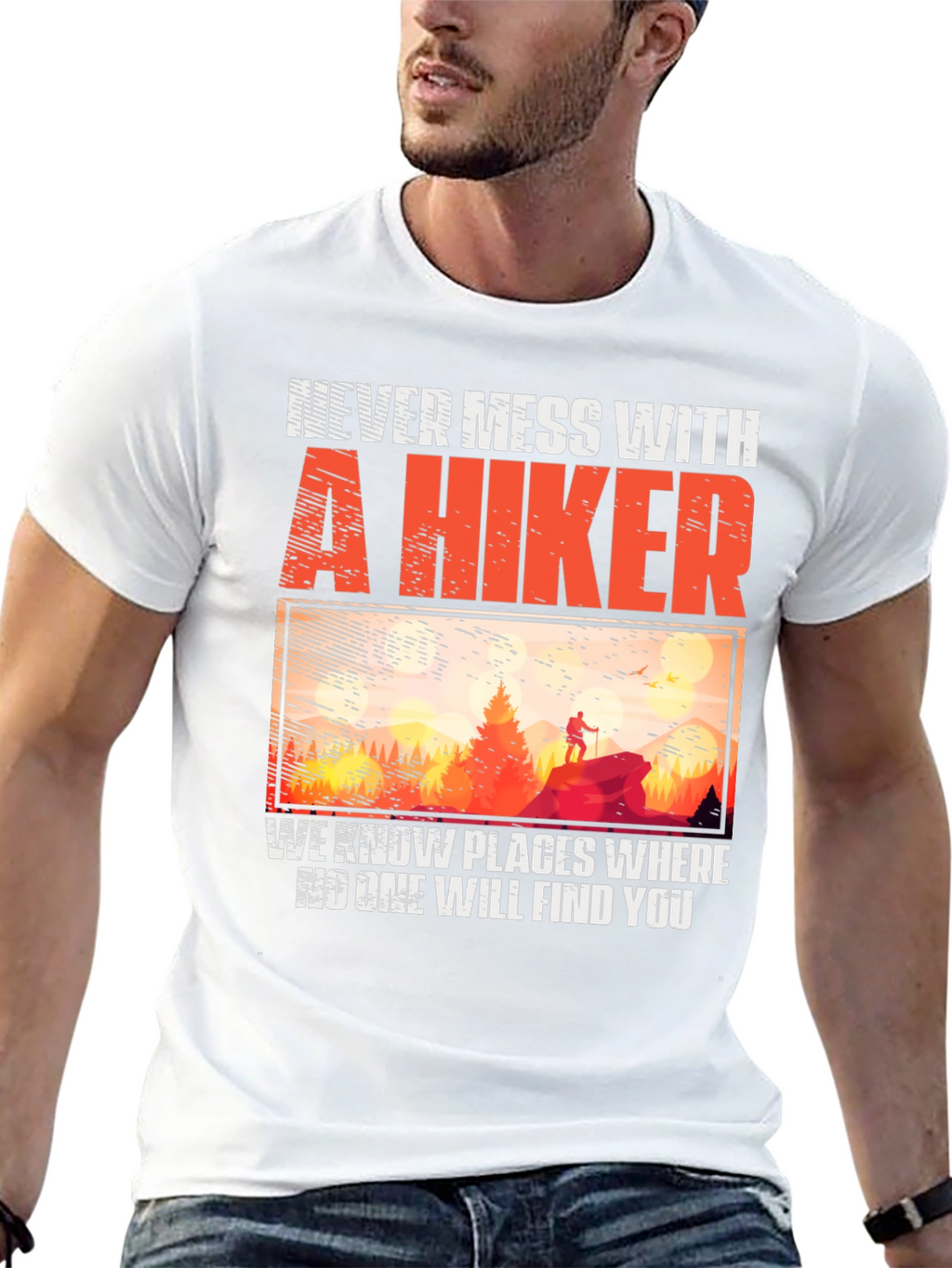 Never Mess With A Hiker Graphic Tee