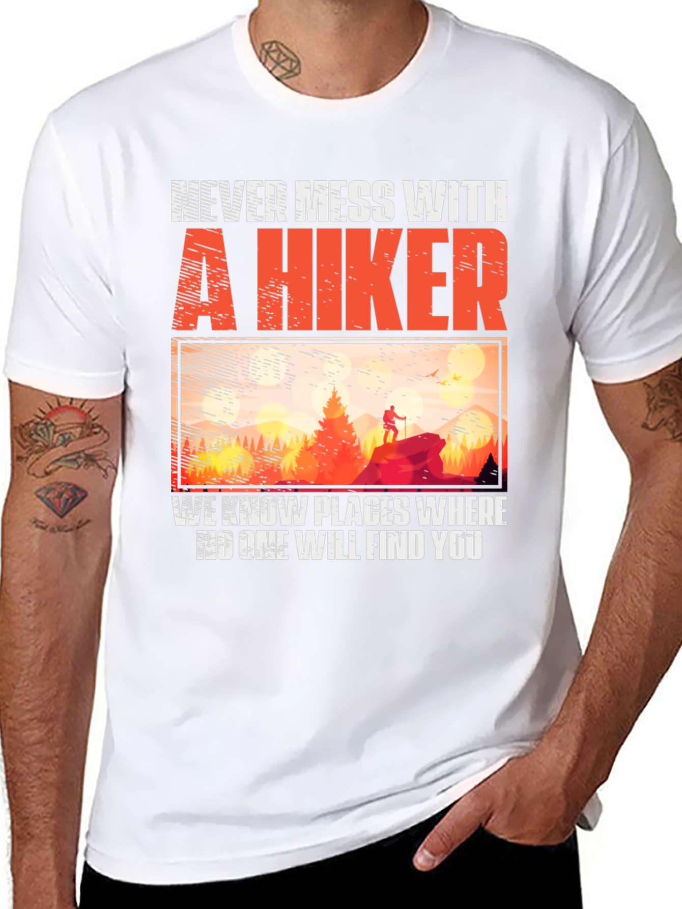 Never Mess With A Hiker Graphic Tee