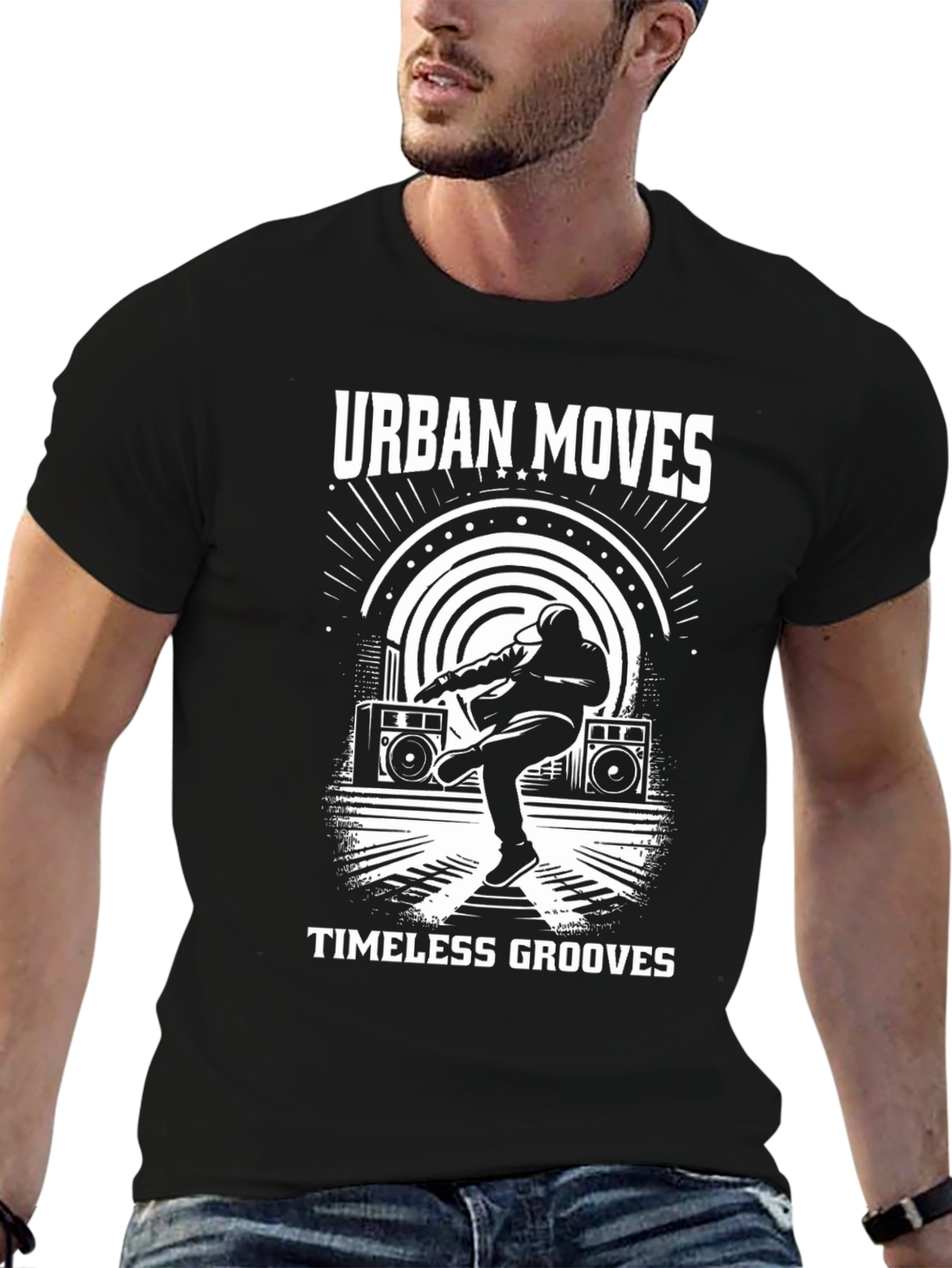 Urban Moves Black Graphic T-Shirt
