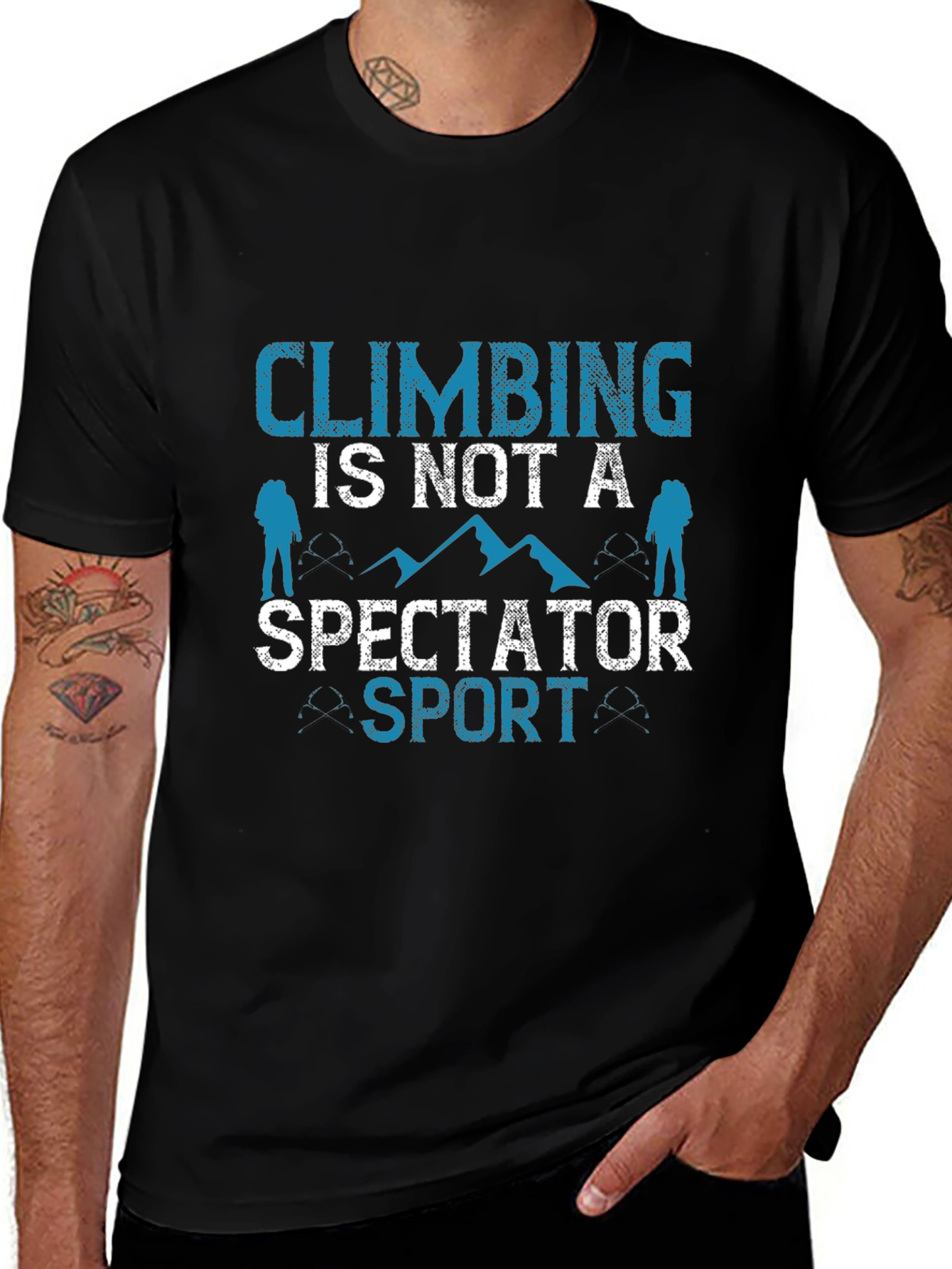 Climbing Is Not a Spectator Sport Black T-Shirt