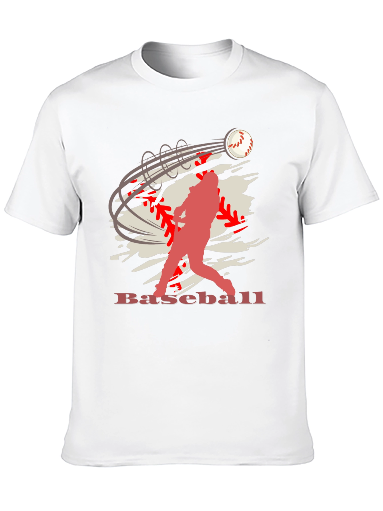 Baseball Player Graphic Print Black T-Shirt