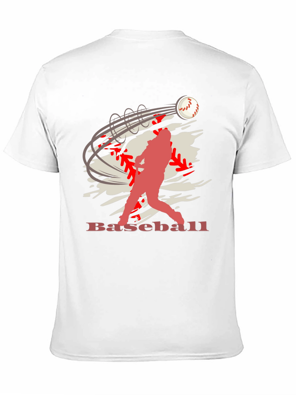 Baseball Player Graphic Print Black T-Shirt