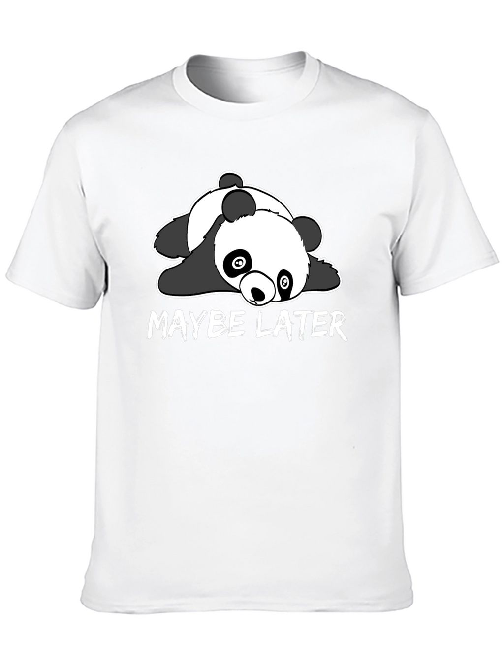 Maybe Later Panda Graphic T-Shirt - Black