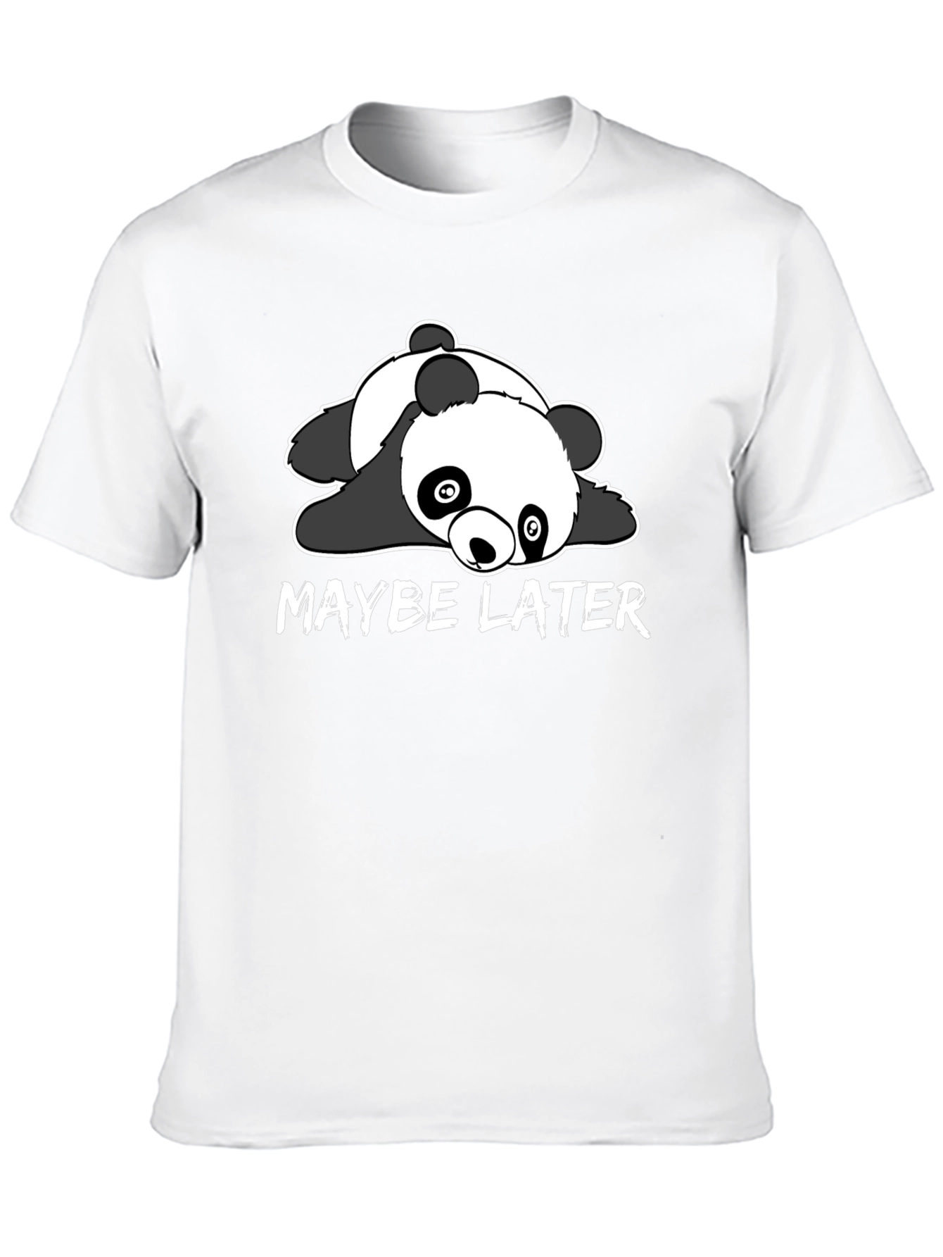 Maybe Later Panda Graphic T-Shirt - Black